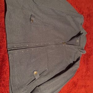 Karen Scott Heather Gray Zip-Up Jacket and pants